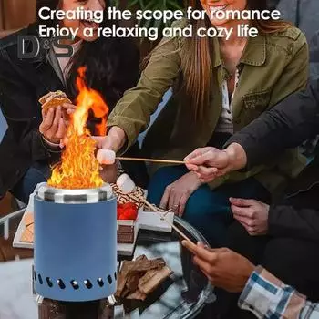 Мини-костровище, бездымная костровая печь для стола, двухтопливная пеллетная горелка, малодымный камин, решетки из нержавеющей стали, переносной настольный костер для чёрный