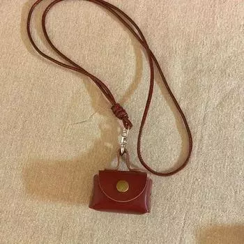 Мини кожаный кошелек для монет ожерелье кулон для женщин винтажный регулируемый кожаный веревочный свитер цепочка ожерелье ювелирные изделия подарки