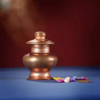 Мини-Красный Медный Драгоценный Камень Богатство Водолея Украшения Тибетский Чистый Медь Мани Сокровище Бутылка Водолея Горшок Тибетская Тантра Буддизм Тибетский S