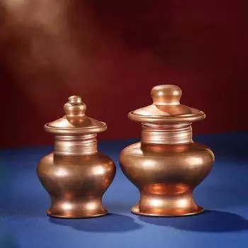 Мини-Красный Медный Драгоценный Камень Богатство Водолея Украшения Тибетский Чистый Медь Мани Сокровище Бутылка Водолея Горшок Тибетская Тантра Буддизм Тибетский S