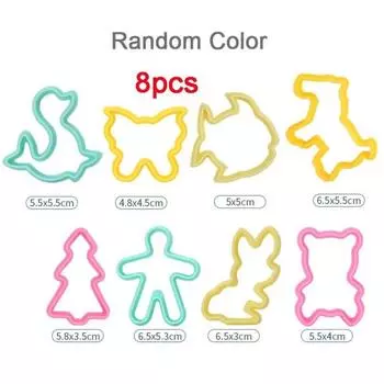 Мини-креативный 3D-пластилиновый набор инструментов для лепки из пластилина, обучающий набор для самостоятельного изготовления теста, аксессуары для детей 8pcs random color-mould