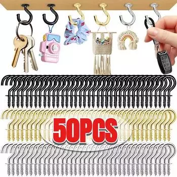 Мини-крючки для потолочных винтов, железная вешалка для уличных гирлянд, подвесные растения, кружки, украшения, удлиняющие крючки для чашек B 5pcs