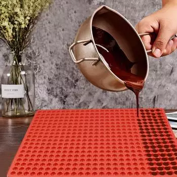 Мини-круглая силиконовая форма с 468 полостями, формы для шоколада, полусферические формы для выпечки мармеладных конфет для небольшого желейного печенья красный