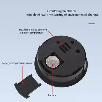 Мини круглый электронный термометр гигрометр комнатный цифровой ЖК-гигрометр измеритель температуры и влажности бытовые товары чёрный