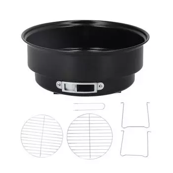 Мини-круглый гриль-барбекю, портативный железный угольный гриль для домашней кухни, барбекю, пикника, кемпинга