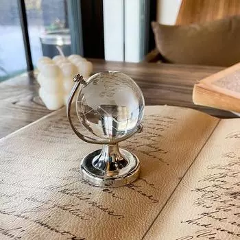 Мини круглый земной шар настольное украшение мини украшение для дома стеклянный шар вращающиеся прозрачные шары подставка настольное украшение ремесла