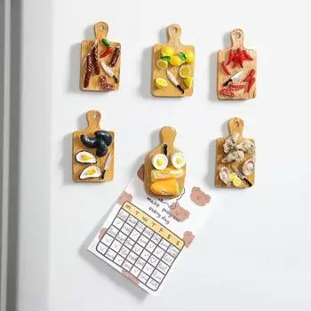 Мини-кухня, магнит на холодильник, разделочная доска, смола, игрушки для еды, имитация разделочной доски, домашний декор 6