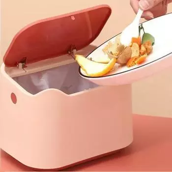 Мини-кухня, настольный мусорный бак, милый мультфильм с крышкой, туалетный столик для спальни, офисный пресс, ящик для хранения мусора синий