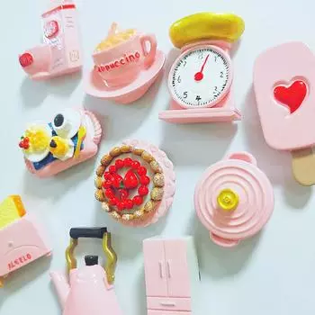 Мини-кухонные принадлежности, милая девушка, серия, креативный смоляной магнит на холодильник, имитация еды, мороженого, наклейка, украшение, подарок