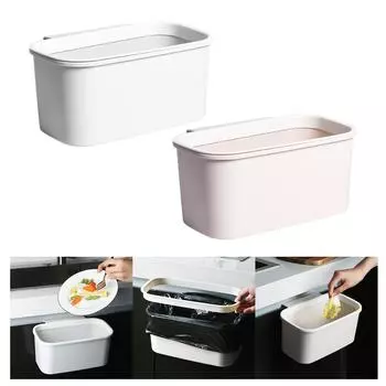 Мини-кухонный мусорный бак, бытовые чистящие средства, небольшой складной мусорный бак, подвесной мусорный бак, дверь шкафа для спальни, автомобиль серый