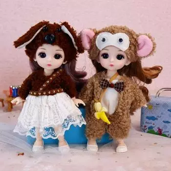 Мини-кукла 17 см, комплект одежды для девочек, милая детская игрушка принцессы, подарок на день рождения