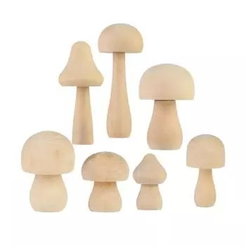 Мини-кукла, деревянная модель гриба, украшения, неокрашенные поделки своими руками, натуральная деревянная статуэтка, игрушка, роспись, фигурка, украшение для дома
