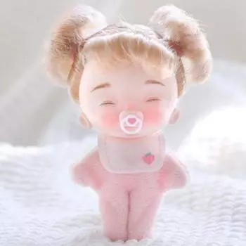 Мини-кукла, милое улыбающееся лицо, миниатюрная ролевая игрушка, 9 см, имитационная фигурка, украшение, рождественский подарок синий