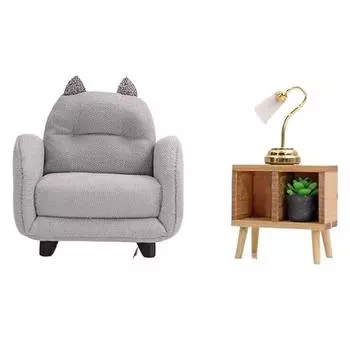 Мини-кукольная мебель, диван с ушами животных, имитация миниатюрной гостиной, модель, сцена, игрушка для детей, ролевые игры, декор кукольного домика своими руками розовый