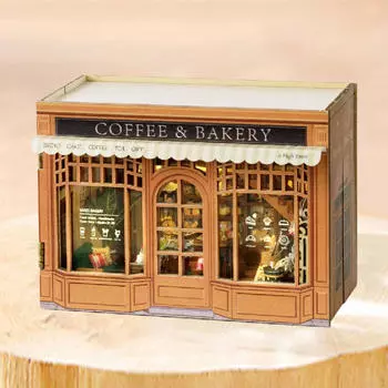 Мини-кукольный домик, деревянный кукольный домик, модель здания, сувениры для вечеринок, новинка, многоцветный подарок на день рождения