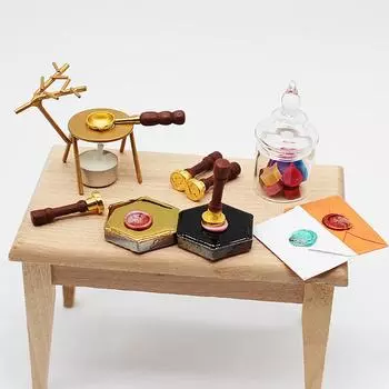 Мини-кукольный домик, имитация печати, огненная краска, кукольный домик, миниатюрная сцена, рождественские украшения, набор аксессуаров