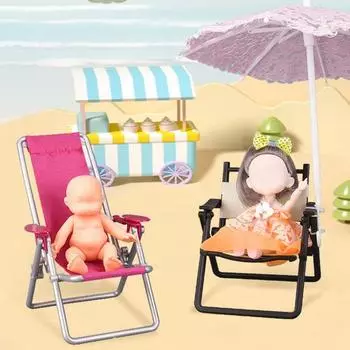 Мини-кукольный стульчик 0.0458333333333333 Масштабный миниатюрный складной стульчик для кукольного домика DIY Fun Furniture красный черный