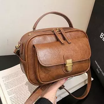 Мини-квадратная сумка для камеры для женщин, зимние новые дизайнерские сумки, роскошная сумка через плечо, однотонные сумки большой емкости через плечо 20x14x9cm чёрный