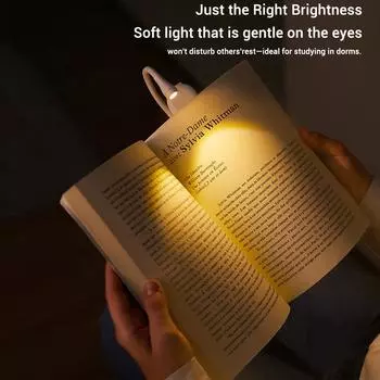 Мини-лампа для чтения с аккумулятором из АБС-пластика, лампа для чтения с защитой глаз, для чтения книг в постели, гибкая гусиная шея, пристегивающаяся лампа для любителей книг чёрный