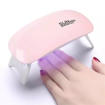 Мини-лампа для ногтей 6 Вт, УФ-светодиодный гель-лак, отвержденный розовый, белый, машина для сушки ногтей, портативный USB-кабель, домашний инструмент для сушки ногтей для гель-лака розовый