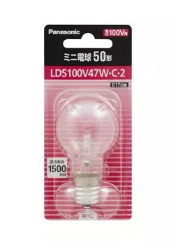 Мини-лампочка Panasonic, аргоновая мини-лампа на замену, криптоновая, 100 В, 50, цоколь E17, диаметр 35 мм, прозрачная, 1 шт., LDS100V47WC2 (47 Вт)