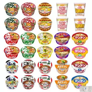 Мини-лапша в стаканчиках 17 видов, сравнение ассортимента, набор для оптовой закупки, маленький размер, 30 рамунэ включены (Общее количество приемов пищи) +