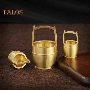 Мини-латунное ведро, компактное декоративное, устойчивое к коррозии, креативное мини-медное ведро, золотое ведро, орнамент фэн-шуй, декор для рабочего стола S