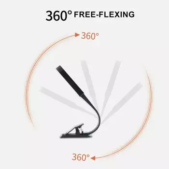 Mini LED Book Light Rechargeable 3-Level Warm Cool White Flexible Easy Clip Lamp Reading Light Read Night Reading Lamp