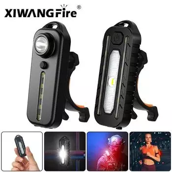 Mini LED Flashlight USB Rechargeable Bike Light Portable Pocket Flashlight Keychain Lamp Bicycle Taillight Flash Warning Light