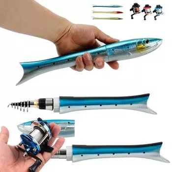 Мини-ледовая удочка, телескопическая переносная удочка, комбинированная с мини-подледной рыбалкой, троллинговая катушка, лед