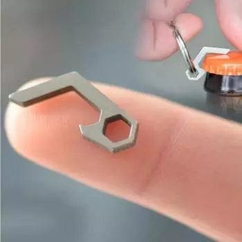 Мини легкий брелок для открывания бутылок пива карманный инструмент утилита гаджет для похода на открытом воздухе брелок для ключей stainless steel серебряный