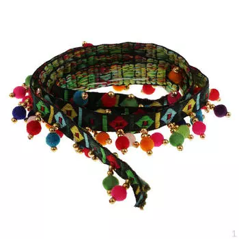 Мини-лента с помпонами, 1 ярд, кисточка, швейная аппликация, черный цвет