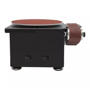 Мини-ленточная шлифовальная машина с 6-дюймовым шлифовальным диском и 1,2 x 15-дюймовыми шлифовальными лентами для дерева, 7-скоростная дисковая шлифовальная машина с электрической заточкой 110V