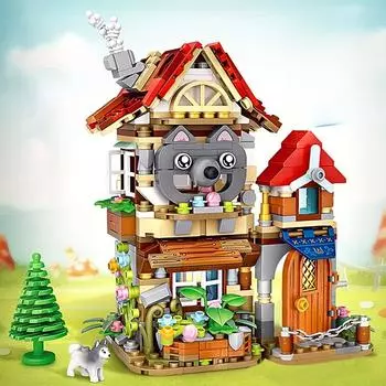 Мини-лесная хижина с видом на улицу, комплект строительных блоков для дома, набор кирпичей «сделай сам» для детей/взрослых, рождественский подарок
