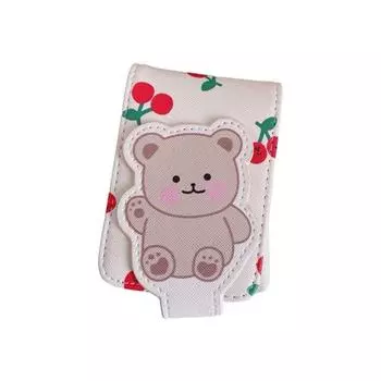 Mini Little Bear Lipstick Bag With Mirror Professional Cute Cosmetics Storage Box Cartoon Protective Storage Organizer Girl