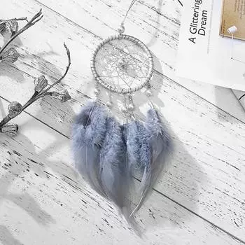 Мини-Ловец снов, полые колокольчики, автомобильное подвесное украшение ручной работы с перьями, кружево, Ловец снов, бисер, украшение для вечеринки