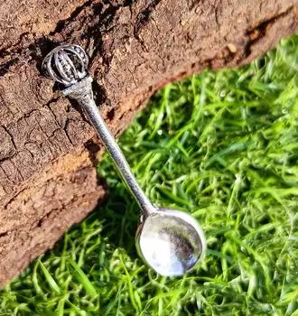 Мини-ложка с драгоценным камнем 925 пробы, посеребренный подарок для нее, кулон Rnov-183 M серебряный