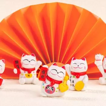 Мини Lucky Cat Украшение для дома Kawaii Lucky Cat Maneki Neko Украшения Креативная игрушка для скульптуры Статуя Декор