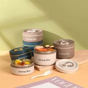 Мини Ланч-бокс 350 мл Изолированный ланч-бокс из нержавеющей стали для офисных работников Чашка для супа с крышкой Ланч-бокс для ученика начальной школы