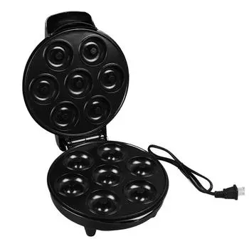 Машина для приготовления пончиков мощностью 1200 Вт, 7 пончиков, регулируемая температура, антипригарное покрытие для блинов