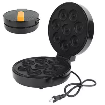 Мини-машина для приготовления пончиков с антипригарным покрытием для завтраков, закусок, десертов, делает 8 пончиков L