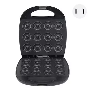 Мини-машина для приготовления пончиков с регулируемой температурой и двухсторонним нагревом. Приготовит 12 пончиков за L