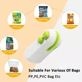 Мини-машина для термосварки пластиковых пакетов для хранения продуктов питания, USB-запайщик пакетов с клипсой для пищевых продуктов, ручной термосварщик для пищевых продуктов чёрный