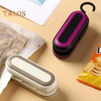 Мини-машина для запечатывания пакетов с резаком, перезаряжаемая машина для запечатывания пищевых продуктов, для закусок, бытовая кухонная машина для запечатывания белый