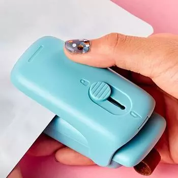 Мини-машина для запечатывания пакетов с термосваркой и резаком, портативная машина для запечатывания пакетов для чипсов, пластиковых пакетов для закусок, для хранения продуктов питания розовый