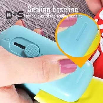 Мини-машина для запечатывания пакетов с термосваркой и резаком, портативная машина для запечатывания пакетов для чипсов, пластиковых пакетов для закусок, для хранения продуктов питания розовый