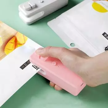 Мини-машина для запечатывания пакетов, запайщик пищевых упаковок, влагостойкий, с зарядкой от USB, с функцией резки, сохраняющий свежесть серый