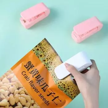 Мини-машина для запечатывания пластиковых пакетов, машина для хранения сумок с зажимом, машина для запечатывания пакетов, портативная машина для запайки пакетов, уплотнение для пищевых закусок, кухонные гаджеты белый