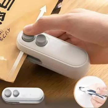 Мини-машина для запечатывания термопакетов, перезаряжаемый аппарат для запечатывания пищевых продуктов, ручной запайщик пластиковых пищевых пакетов с зажимом чёрный