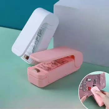 Мини-машина для запечатывания термопакетов, упаковочный запайщик, термопластиковые пакеты для пищевых продуктов, портативный запайщик, упаковочный термосварщик для пищевых продуктов розовый